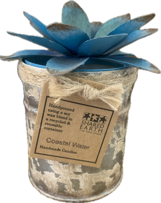 Coastal Water Organic Candle & Ornate Jar