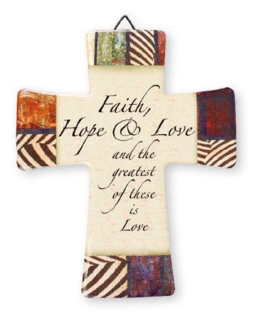 porcelain cross faith, hope love