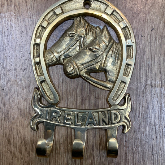 Brass Ireland Horses Key Holder