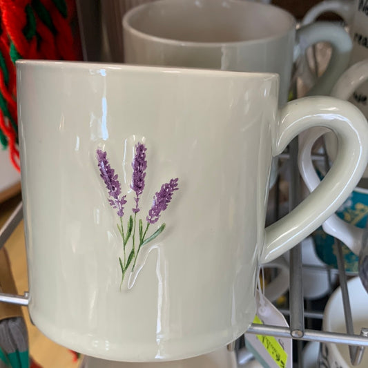 Lavender Embossed Stoneware Mug