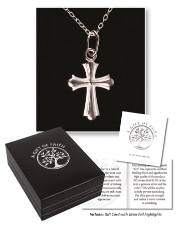 communion sterling silver cross necklace