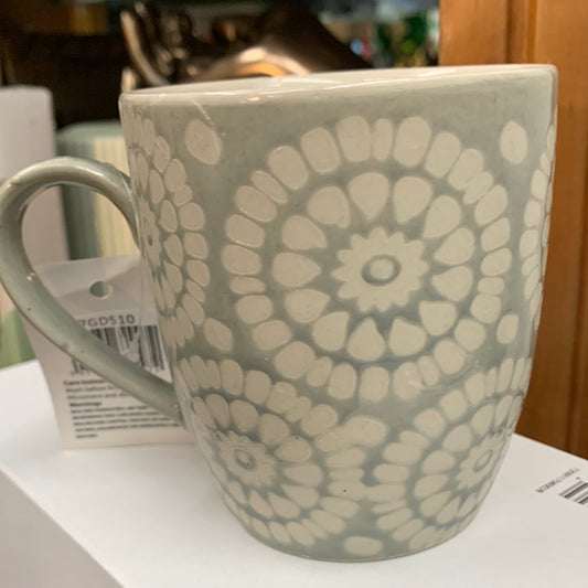 Spiral Embossed Mug Grey