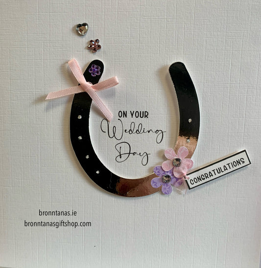 Handmade On Your Wedding Day Card Horseshoe