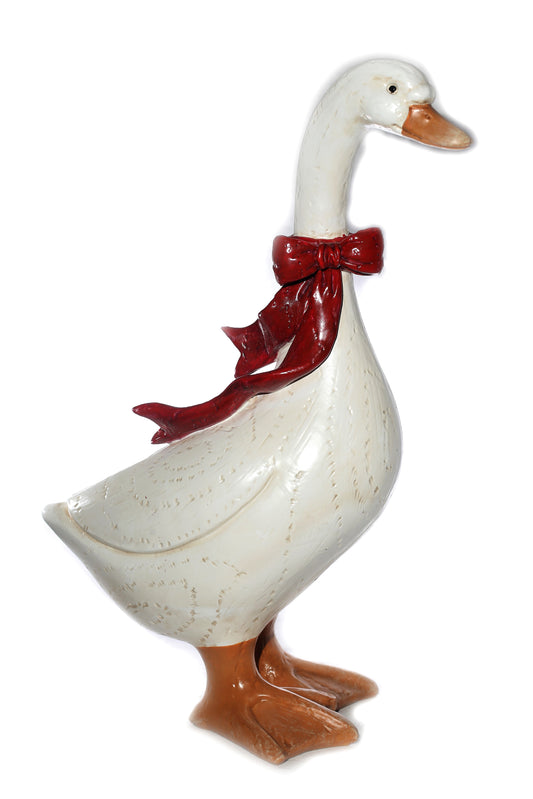 Standing goose with red scarf 16.5cm