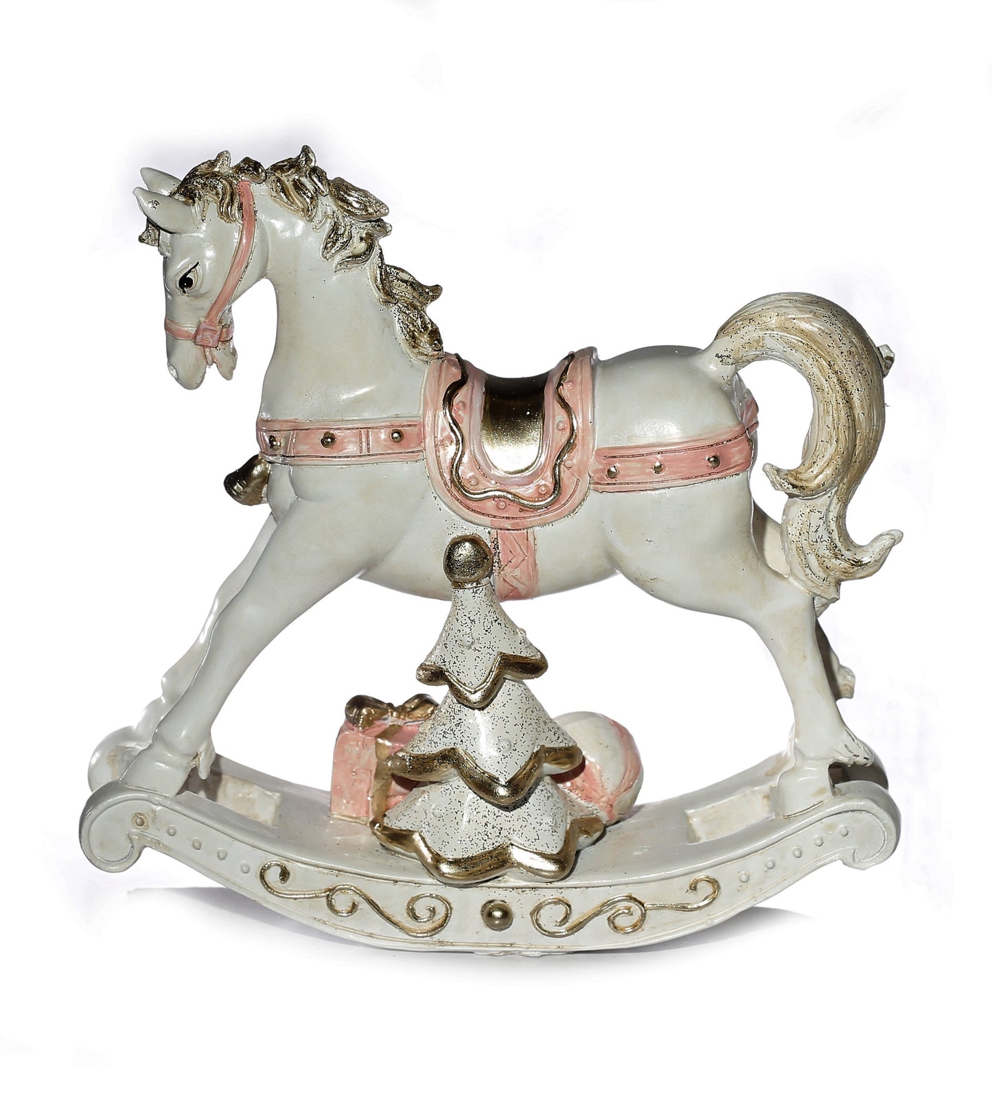 Christmas rocking horse in pastel colors