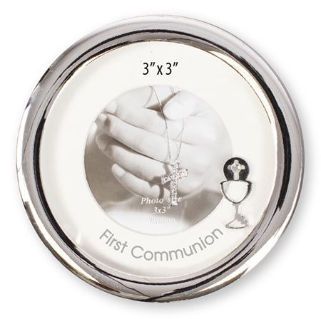 communion photo frame / metal / silver