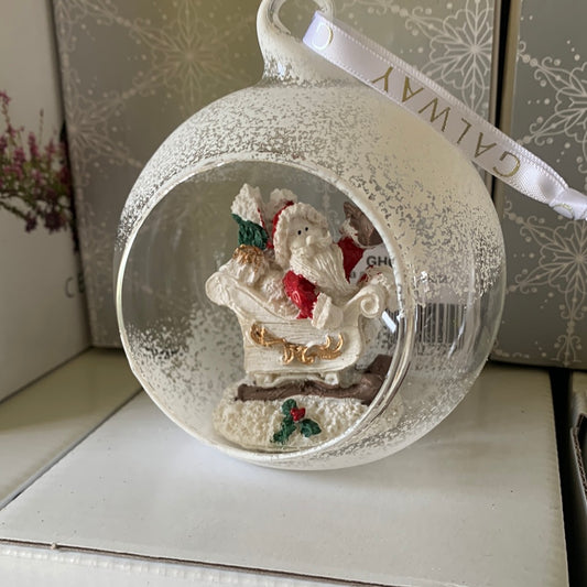 Galway Crystal Santas Sleigh Hanging Ornament