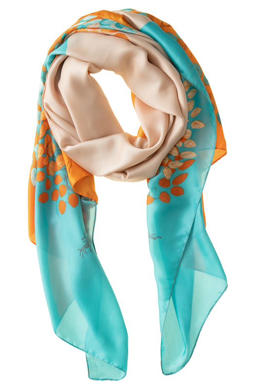 Orange & Turquoise Polyester / Scarf