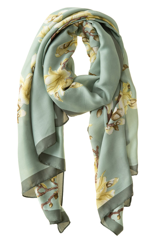 Sage & Apple Blossom Polyester / Scarf