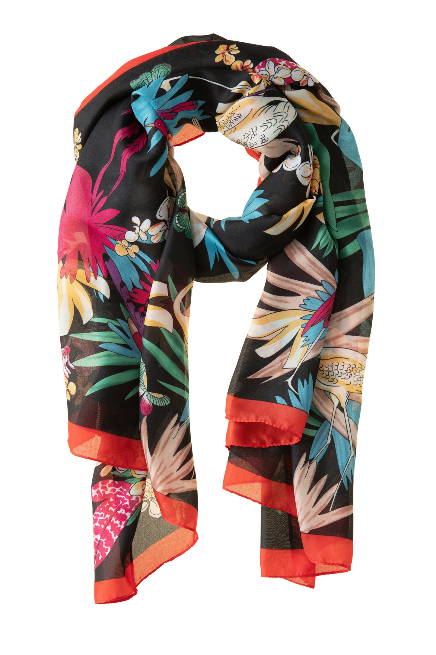 Tropical Birds Polyester Scarf