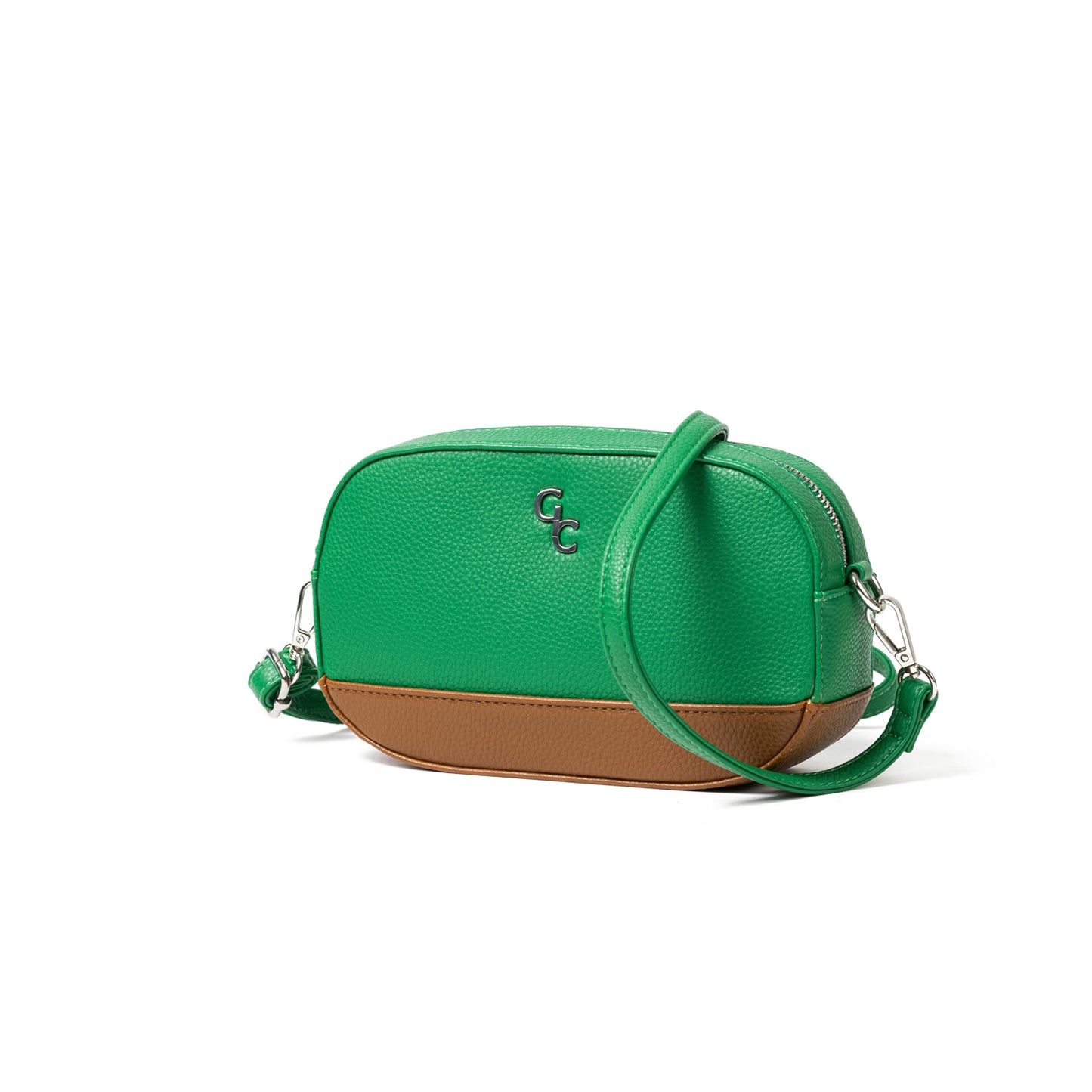 Galway Crystal Two Tone Cross Body Bag Green & Tan