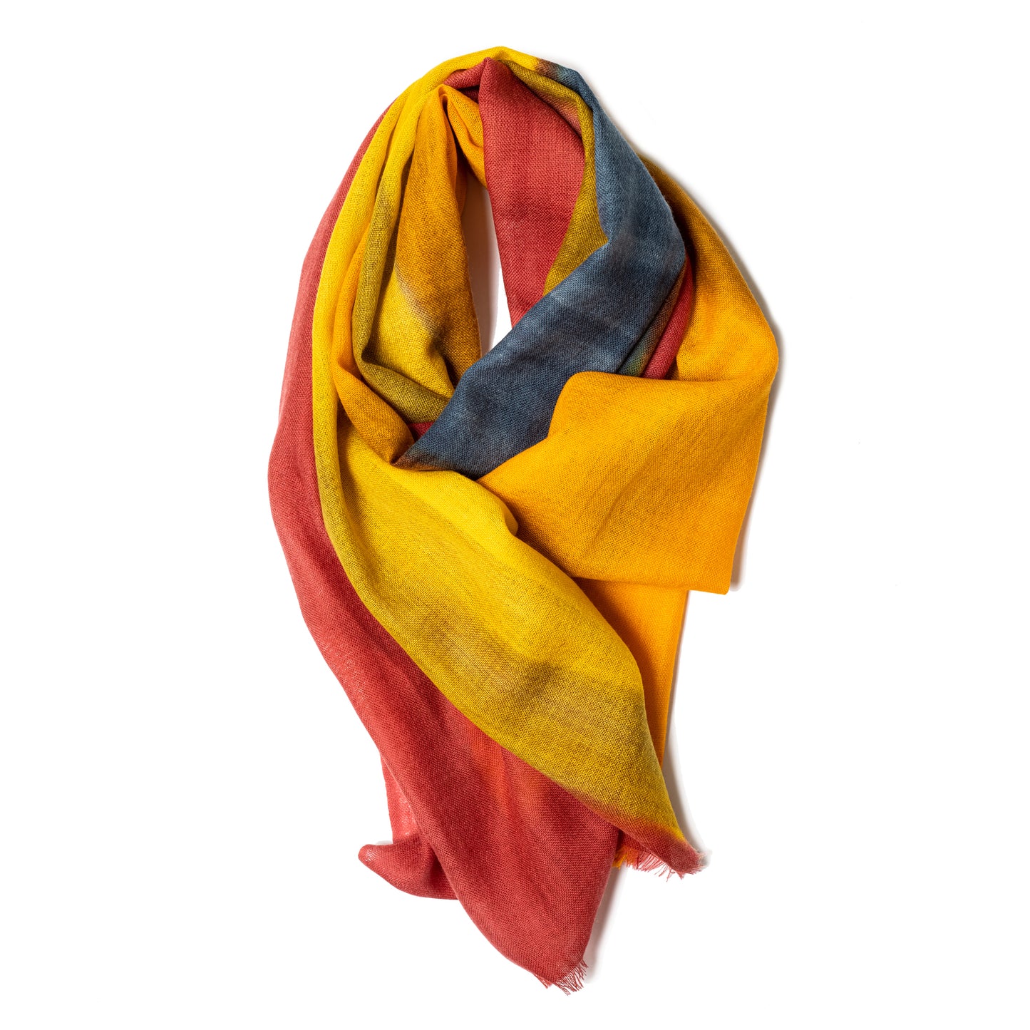 Galway Crystal Crimson Gold & Navy Merino Wool Scarf