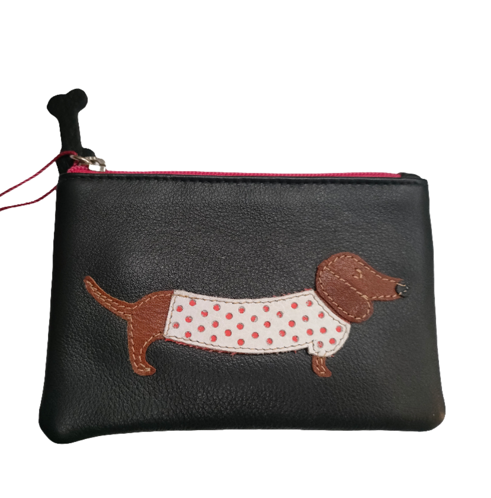 Mala Black Purse with Sausage Dog