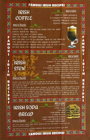 Cotton Tea Towel Irish Recipes