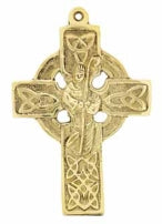 Brass Celtic Cross Flat St Patrick