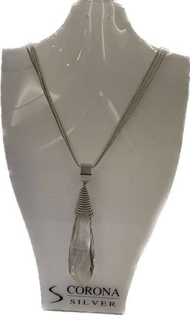 Fashion Necklace Grey Crystal