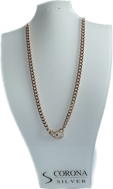 Rose gold necklace diamantÃ© rings