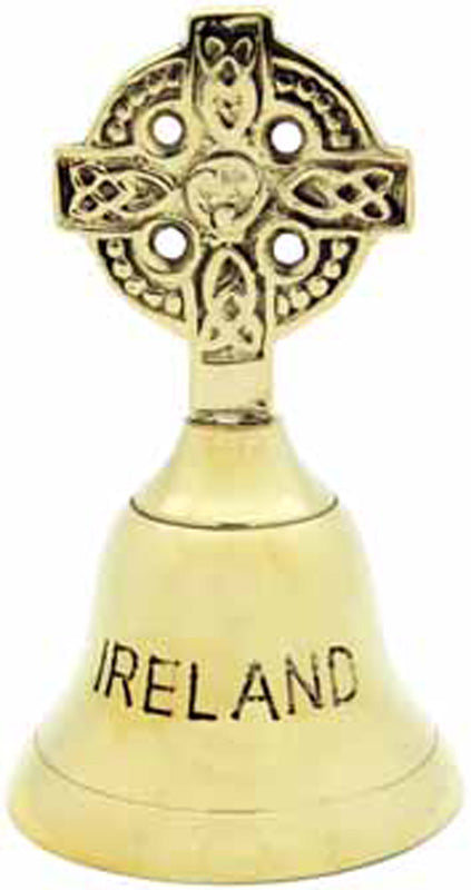 Brass Bell Celtic Cross Plain