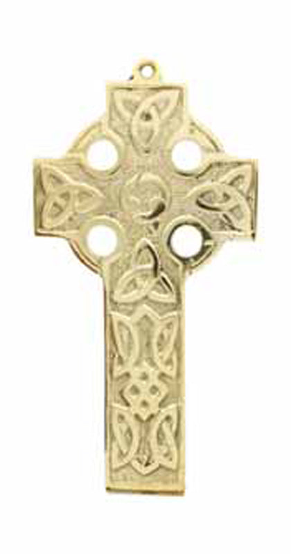 Brass Celtic Cross Flat Med