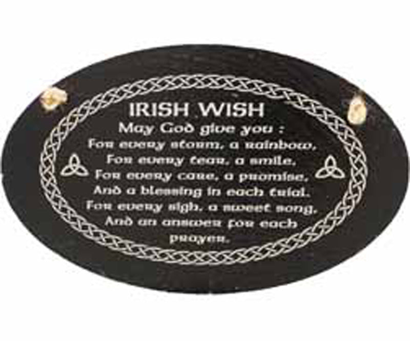 Natural Slate Oval Irish Wish