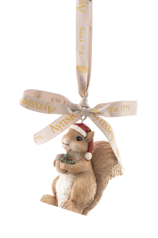 Squirrel Santa Hat Hanging Ornament