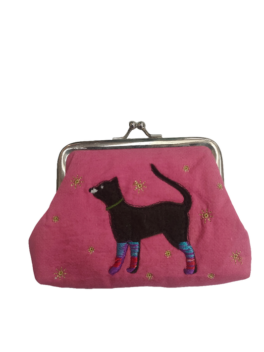 Gisela Graham Pink Cat Coin Purse