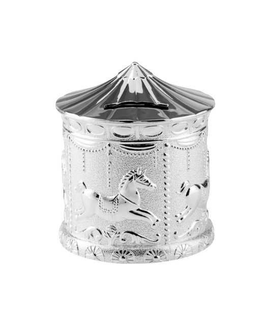 Silver Plated Carousel Money Box