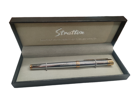 Stratton Fountain Pen - Silver & Gold