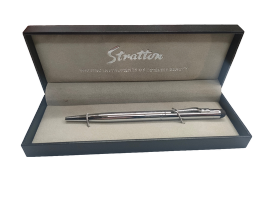 Stratton Silver Barrel Ball Point Pen with Stylus