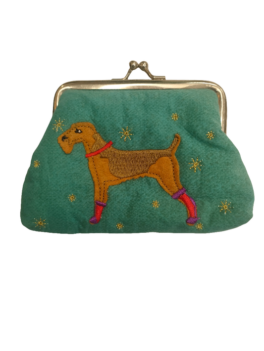 Gisela Graham Teal Dog Coin Purse