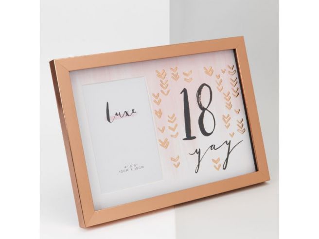 Luxe Rose Gold 18th Birthday Frame 4"x 6"