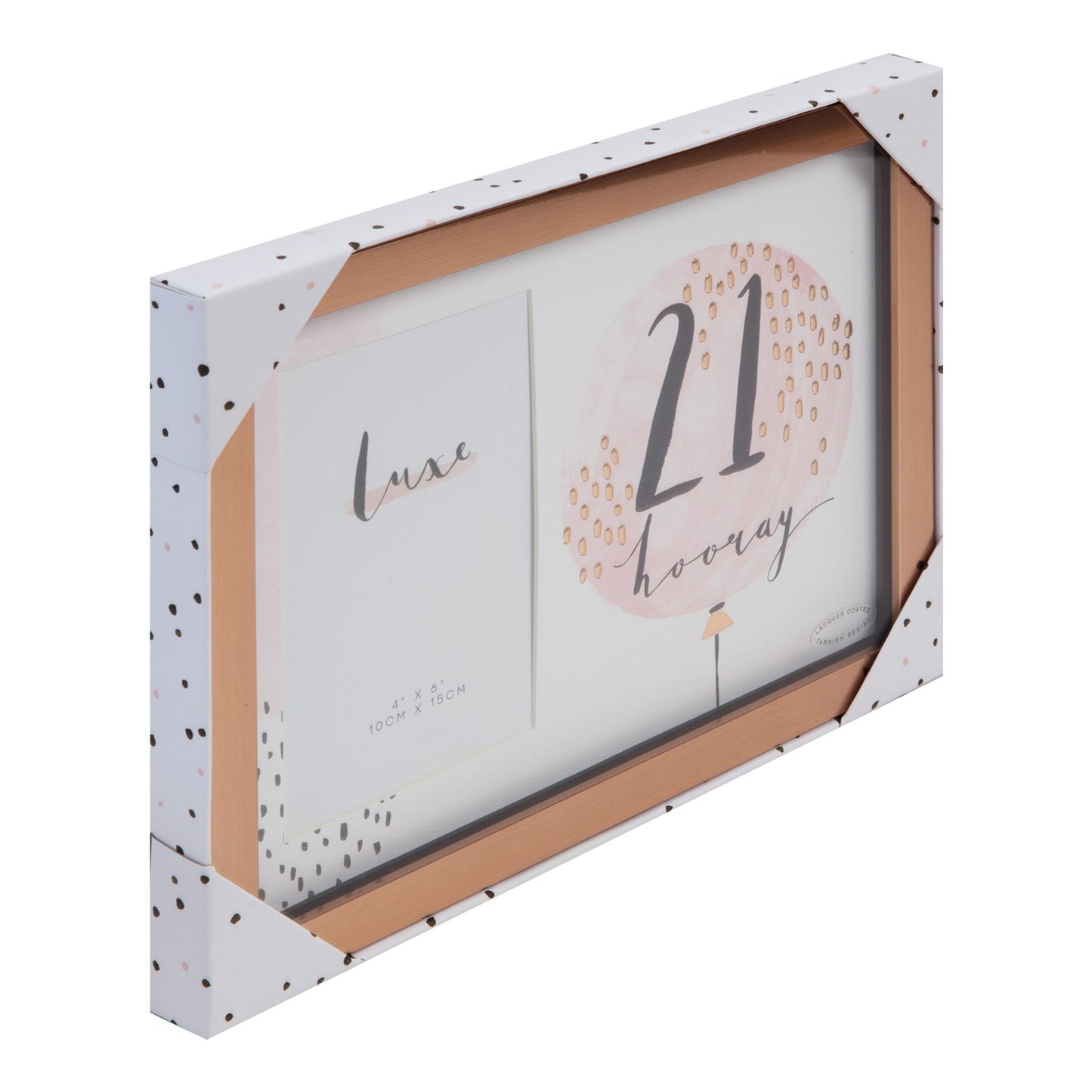 Luxe Rose Gold 21st Birthday Frame 4"x6"