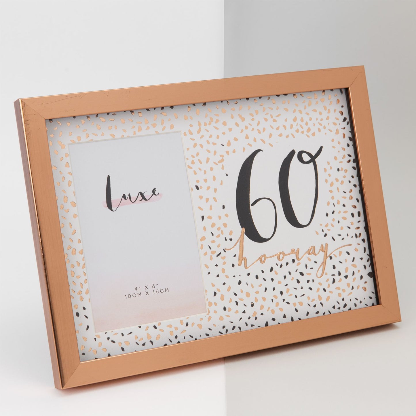 Luxe Rose Gold 60th Birthday Frame 4"x 6"