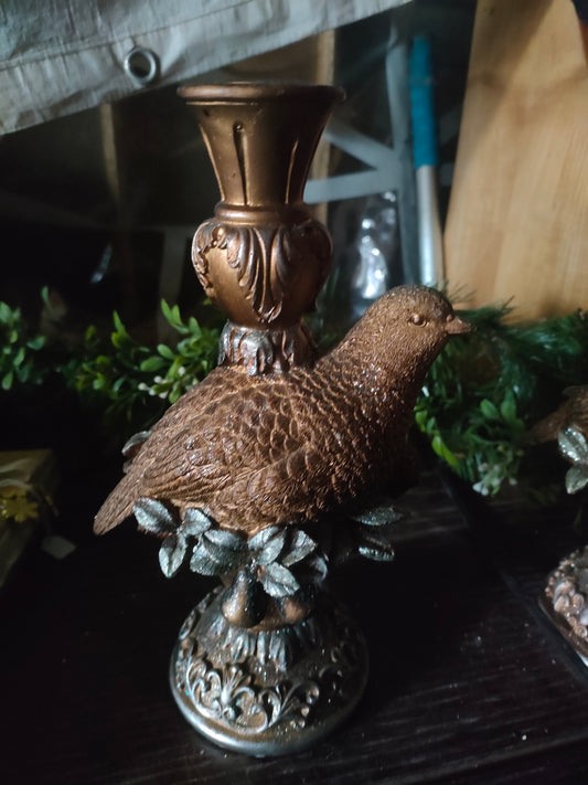 Christmas Bird Candlesticks