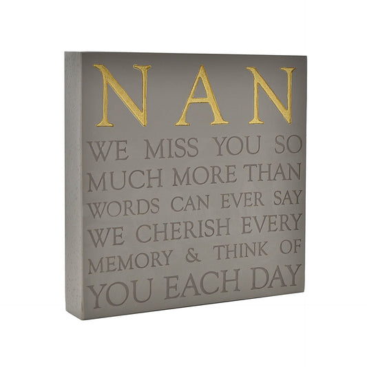 Thoughts of You Memorial Square Plaque - Nan