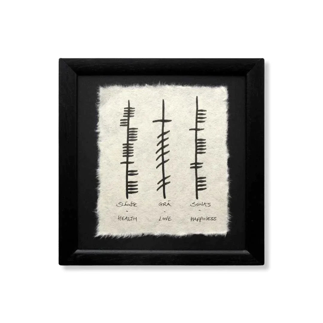 Ogham Love Health Happiness Triple