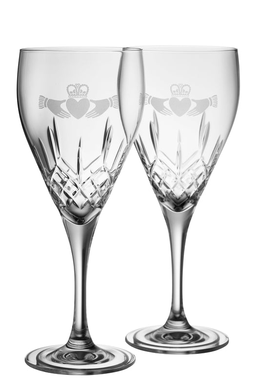 Galway Crystal Claddagh Red Wine Pair