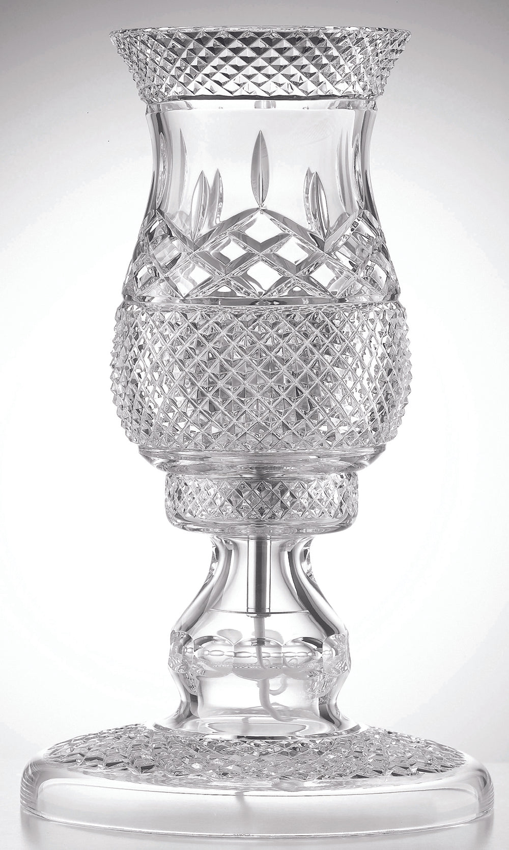 Galway Crystal Newgrange 15" Hurricane Lamp