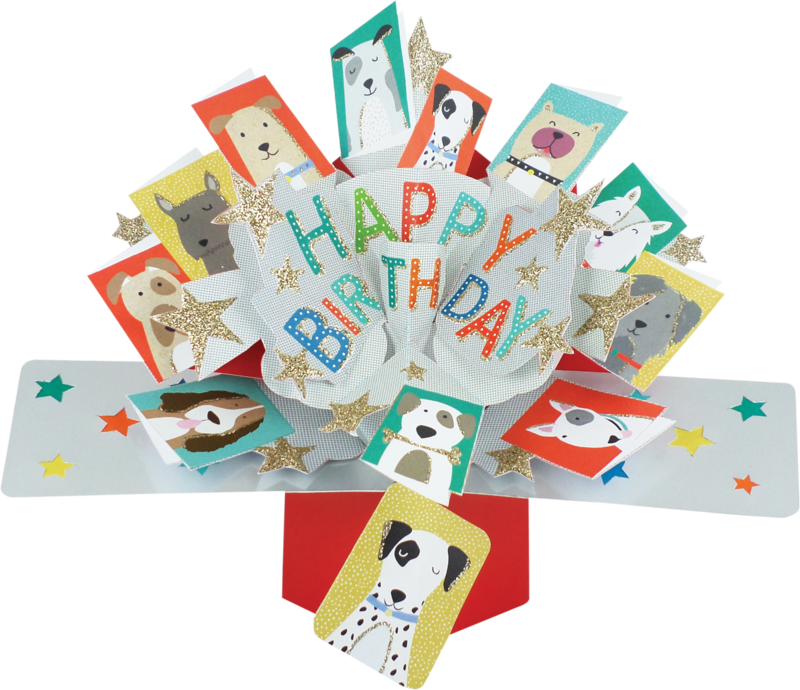 General Birthday Pop up Card Dogs