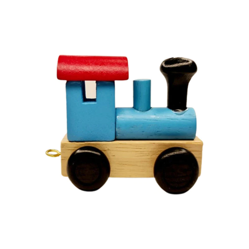 Train Letters Train Engine Light Blue & Red