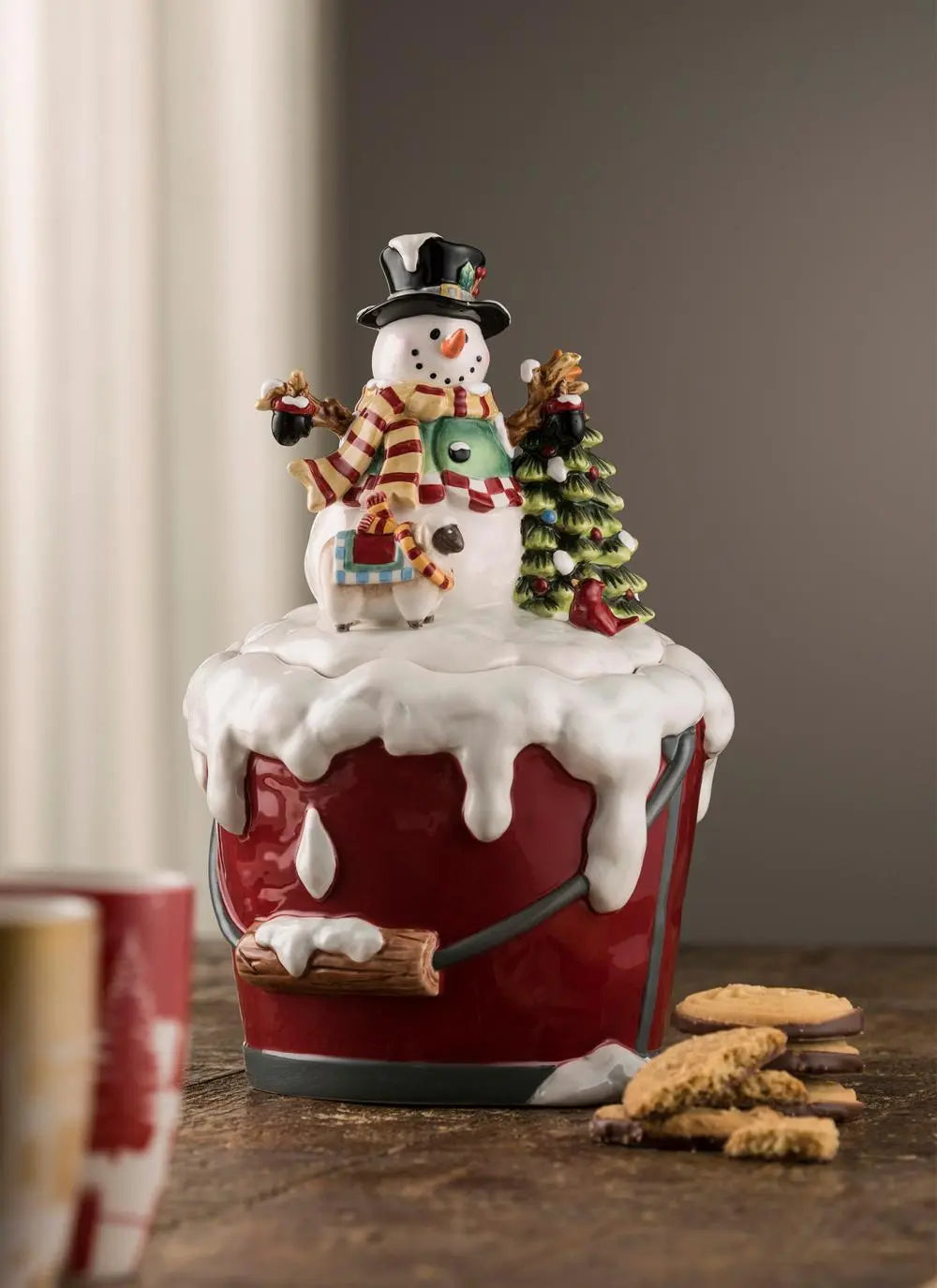 SNOWMAN PAIL COOKIE JAR