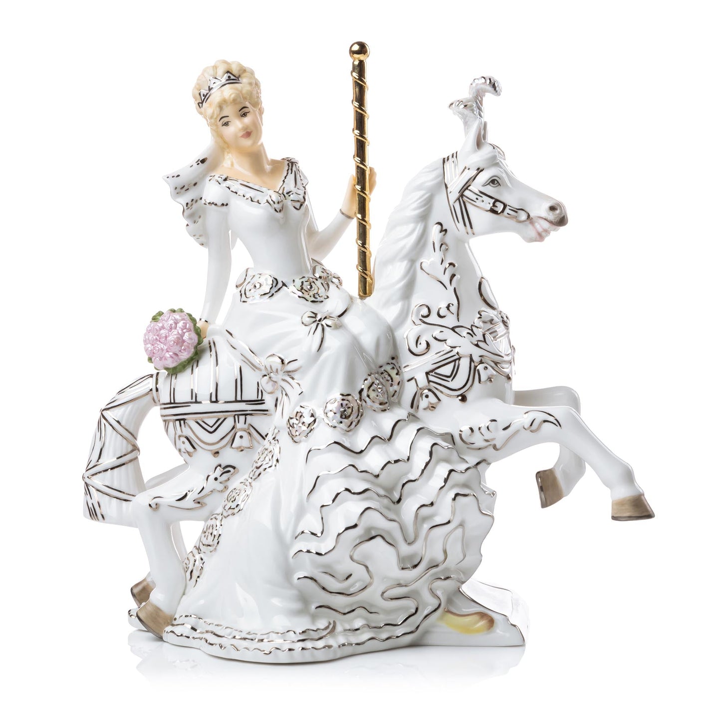 English Ladies Carousel Bride Blonde Doll