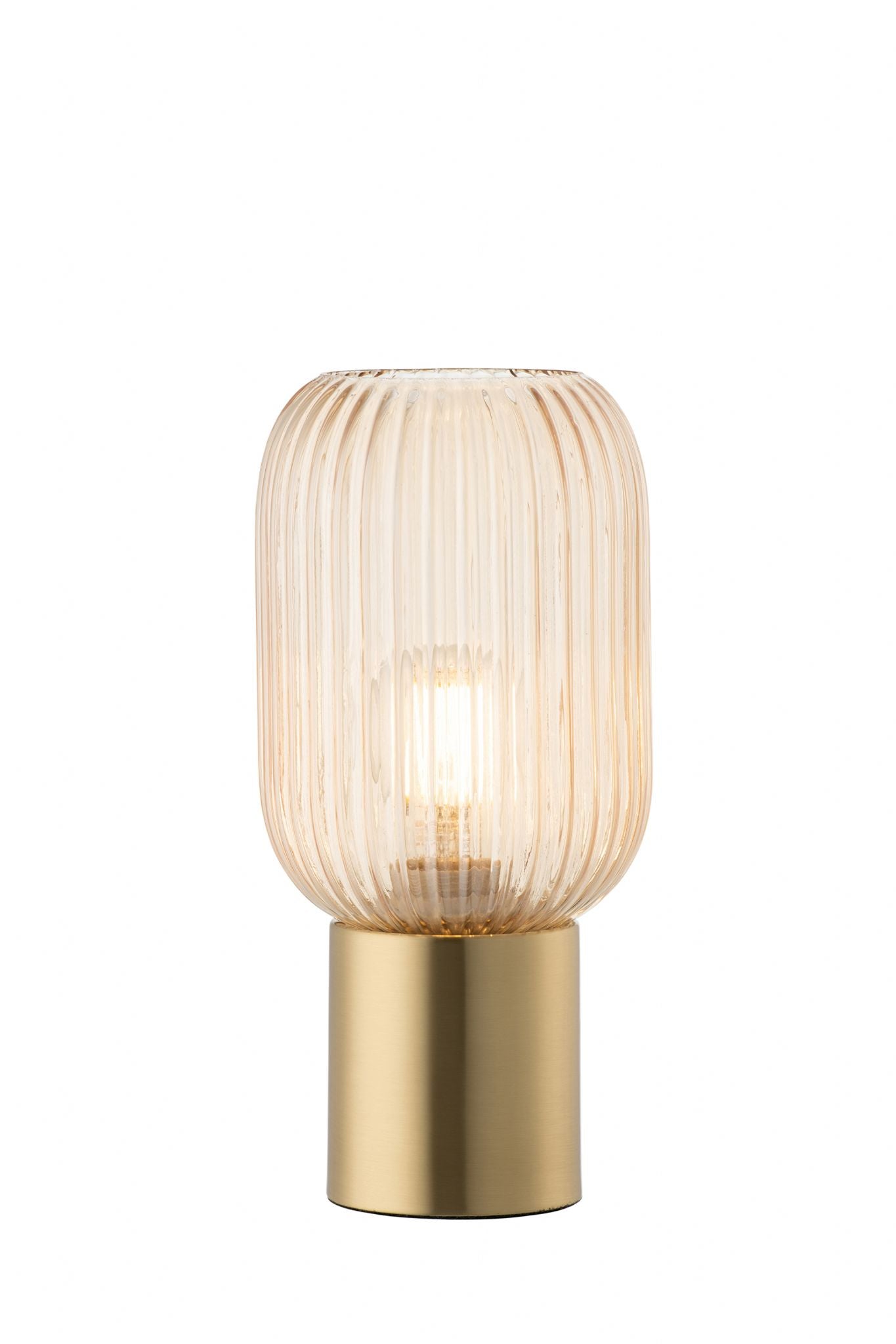 Fluted Glass Table Lamp & Bulb