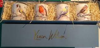 Karen Wilson Bird Mugs Set of 4