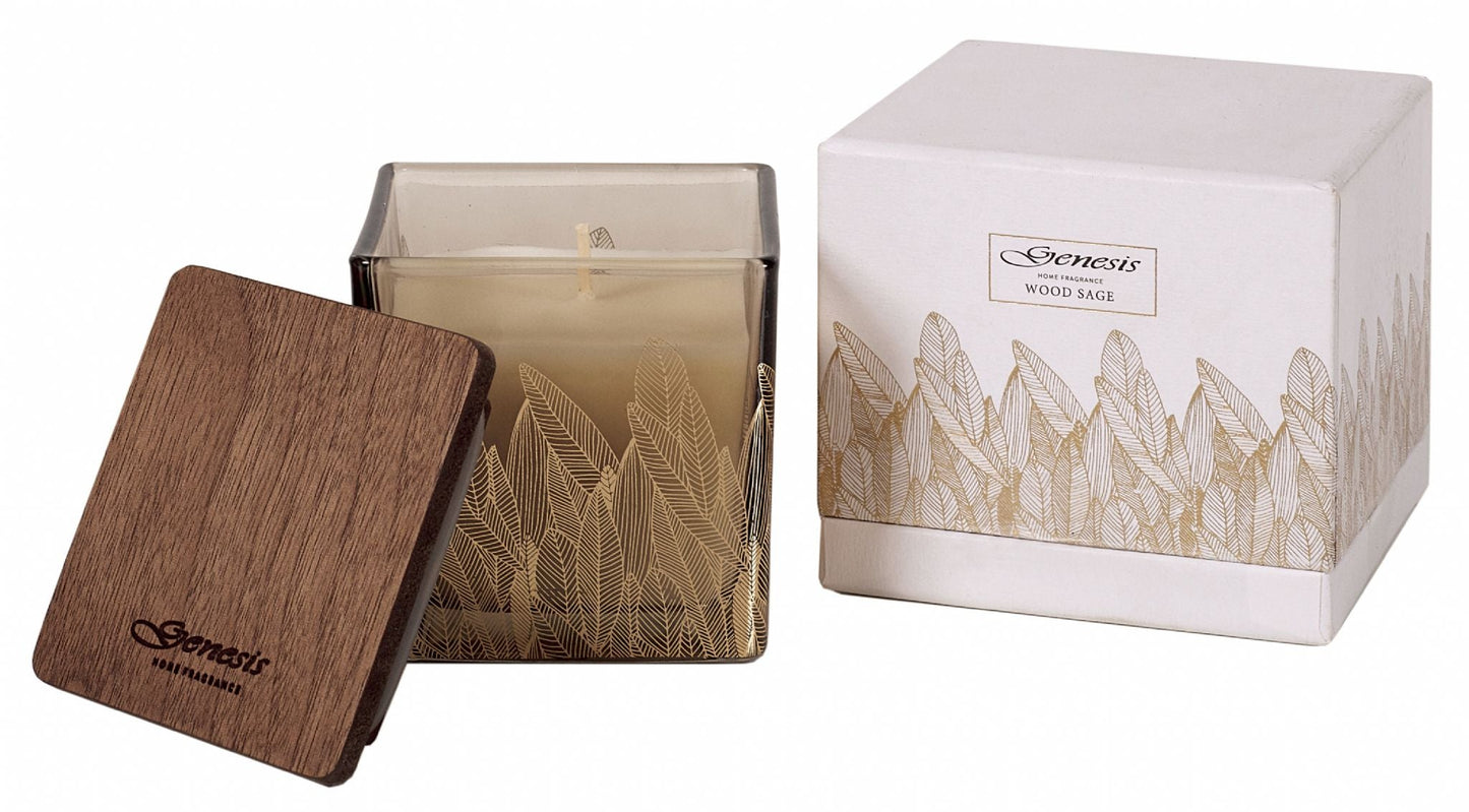 WOOD SAGE SQUARE SMALL CANDLE GEN010